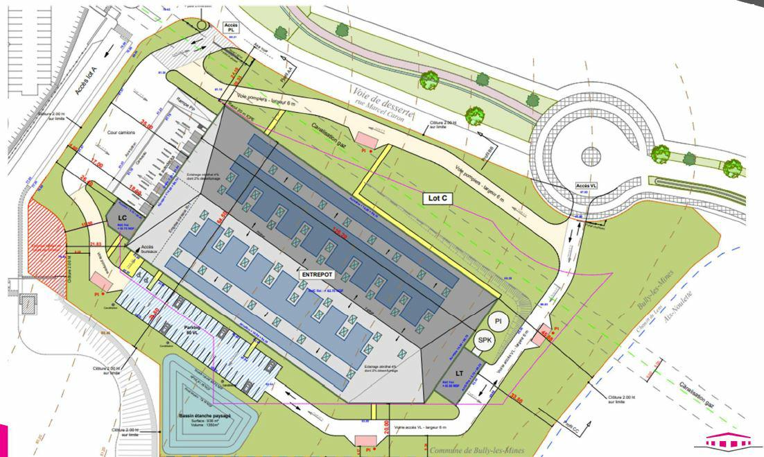 Entrepôt classe a Bully-les-Mines 8455m² Location entrepôt classe a Bully-les-Mines Pas-de-Calais OLLOG2203365 2
